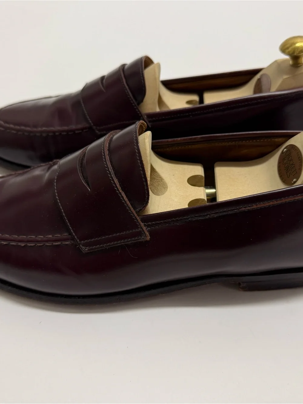 Crockett & Jones Men’s Cordovan Leather Penny Loafers